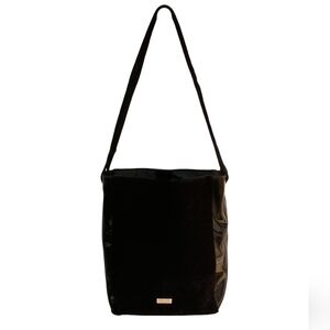 Carolina Herrera black shoulder purse with gold hardware